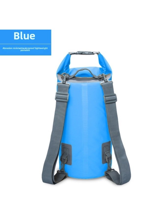Generic Waterproof Bag Waterproof Bag Swimming Beach Drifting Bag Waterproof Bucket Bag Double Shoulder Bag-Color:Default Items-Capacity:Sky Blue 10l  - Image 1