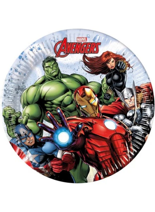Ciao Avengers Infinity Stones Paper Plates 20 cm – Pack of 8 Marvel Party Plates – Strong Disposable Tableware for Kids Birthday & Superhero-Themed Celebrations - Image 1
