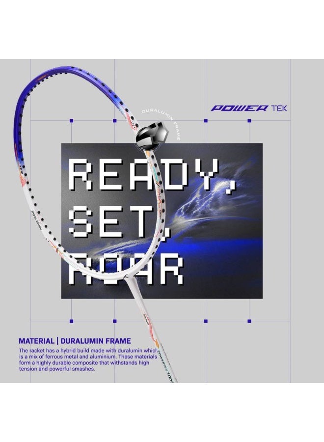 HUNDRED Hundred Powertek 1000 Pro Full Graphite Shaft White Strung Badminton Racquet  (Pack of: 1, 95 g) - Image 5