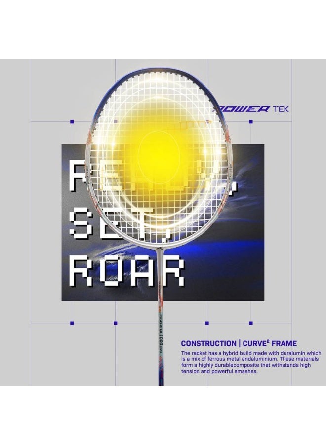 HUNDRED Hundred Powertek 1000 Pro Full Graphite Shaft White Strung Badminton Racquet  (Pack of: 1, 95 g) - Image 4