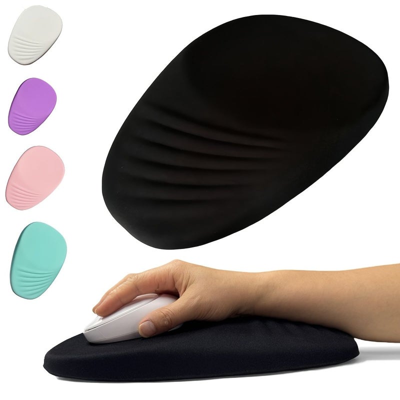 Beige Ergonomic Mouse Pad with Wrist Support Memory Foam Non Slip Base - Image 1