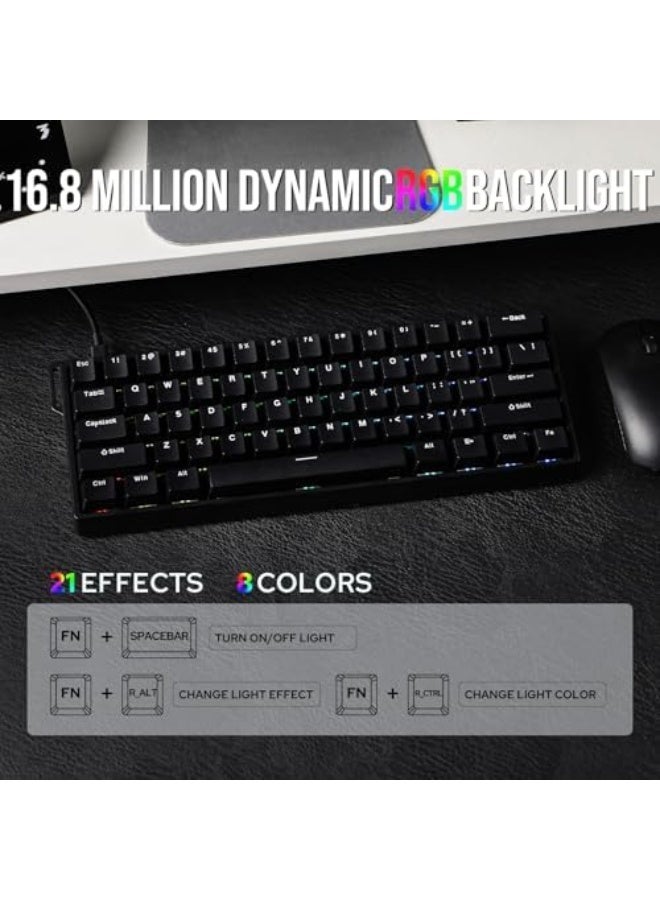 AULA WIN60 HE 60% Wired Magnetic Keyboard with Adjustable Actuation, 8000 Hz Polling Rate, Hall Effect Switches, Hot-Swap, For FPS Games (Black) - Image 5