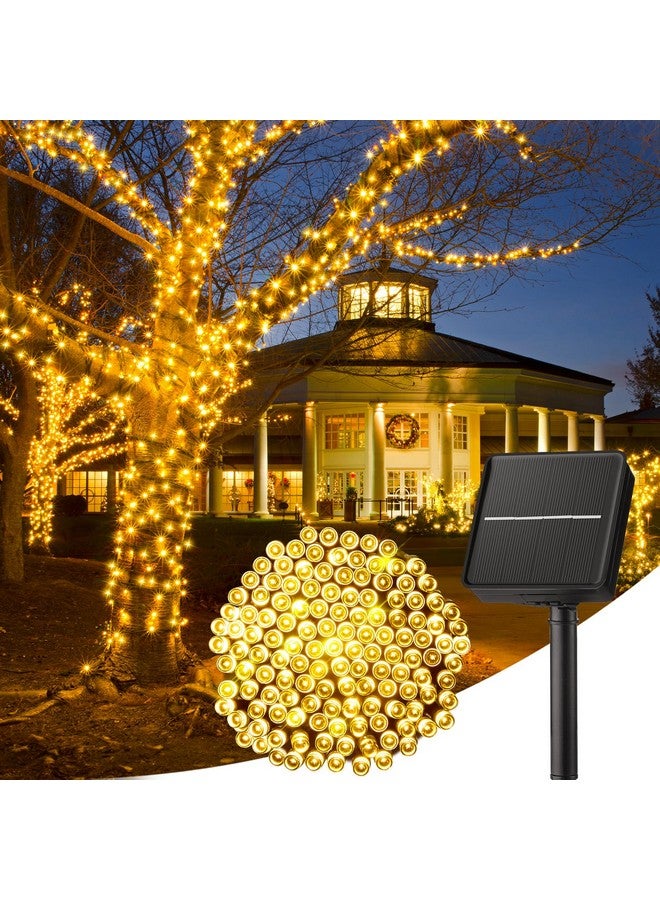 Minetom Solar String Lights for Outside - 40 FT 100 LED Christmas Solar String Lights with 8 Lighting Modes, IP65 Waterproof Solar Lights Outdoor, Solar Lights for Outside Tree Party Decor, Warm White - Image 1
