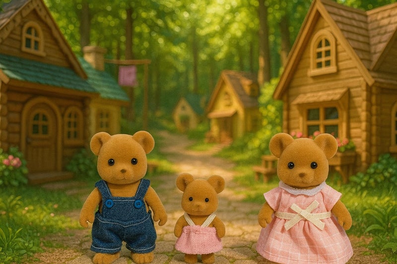Oleoca Family Brown Mouse Figures - Set Of 3 Collectible Flocked Mini Dolls With Removable Clothes  Miniature Dollhouse Pretend Play Figures For Kids Ages 3+ - Image 2
