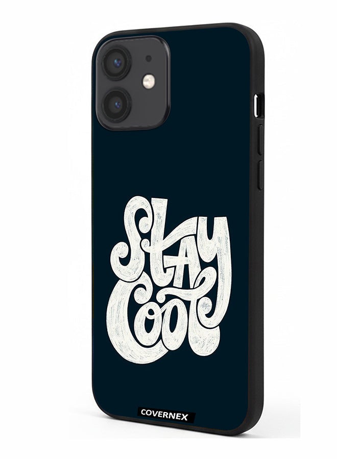Covernex Apple iPhone 12 Mini Protective Case Cover Printed Featuring Stay Cool Retro Croovy Typography - Image 1