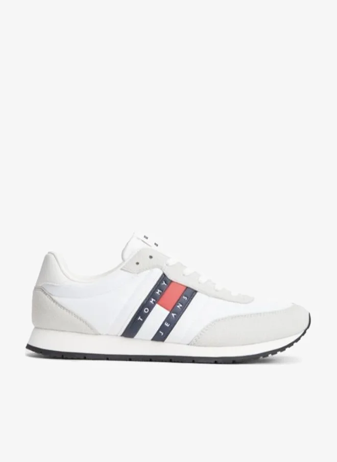Mixed Texture Contrast Heel Trainers