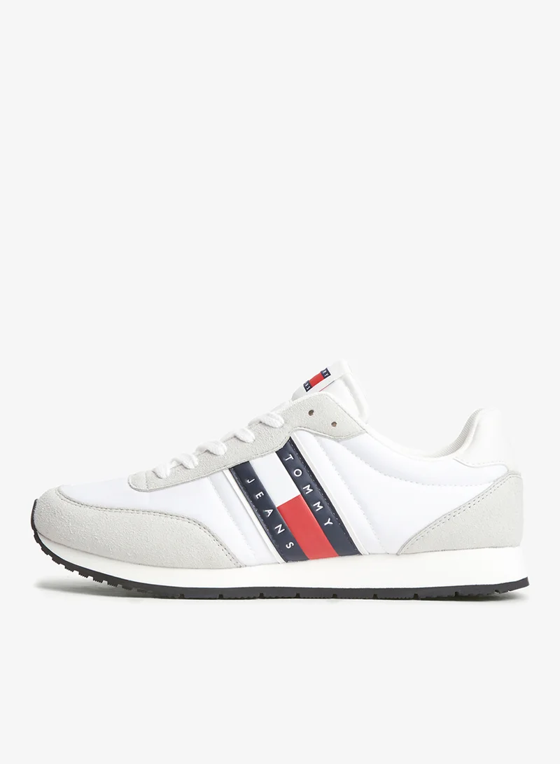 Tommy Jeans Ecru Logo Mixed Texture Trainers for Men | Best Price UAE
