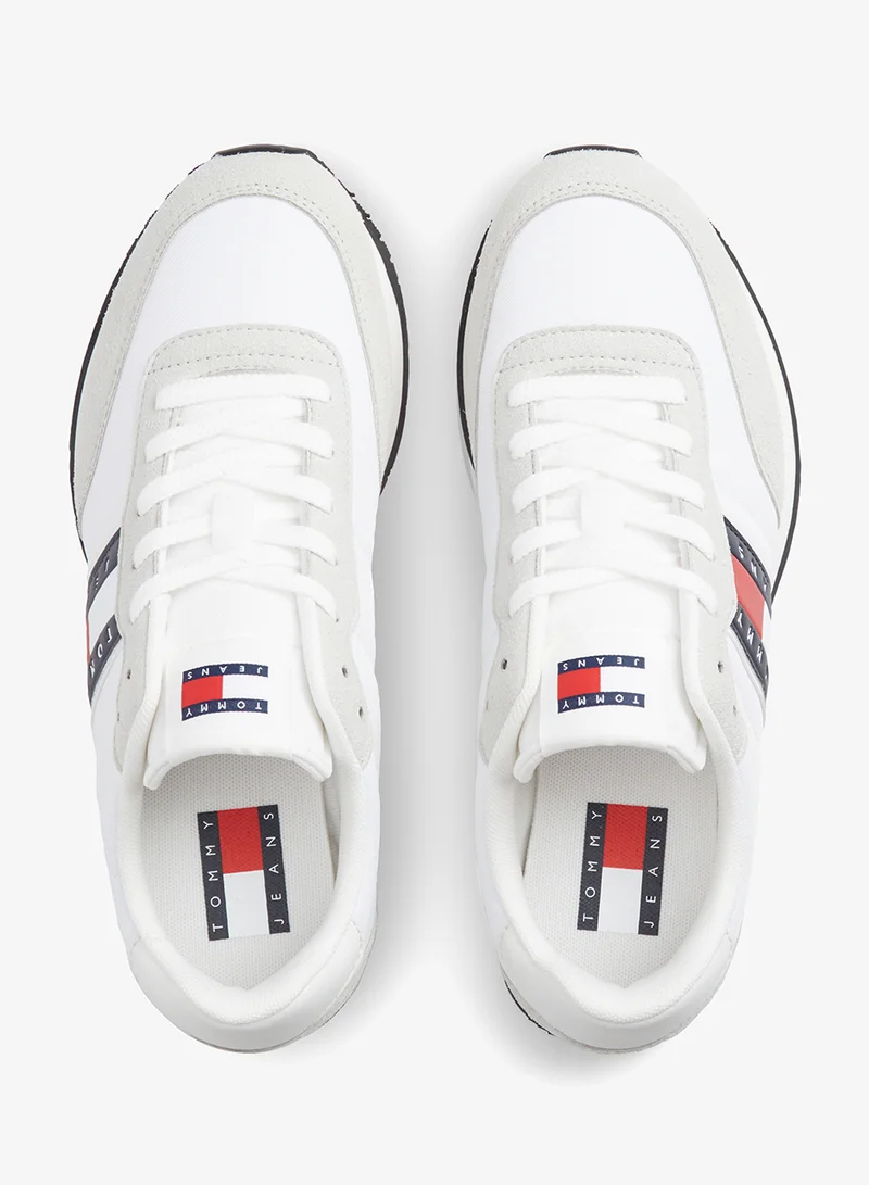 Tommy Jeans Ecru Logo Mixed Texture Trainers for Men | Best Price UAE