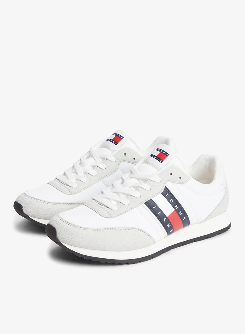 Tommy Jeans Ecru Logo Mixed Texture Trainers for Men | Best Price UAE