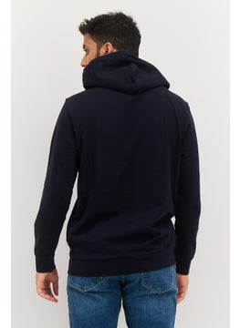 Gazzarrini Men Brand Logo Long Sleeves Hoodie, Dark Navy  - Image 2