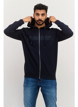 Gazzarrini Men Brand Logo Long Sleeves Hoodie, Dark Navy  - Image 1