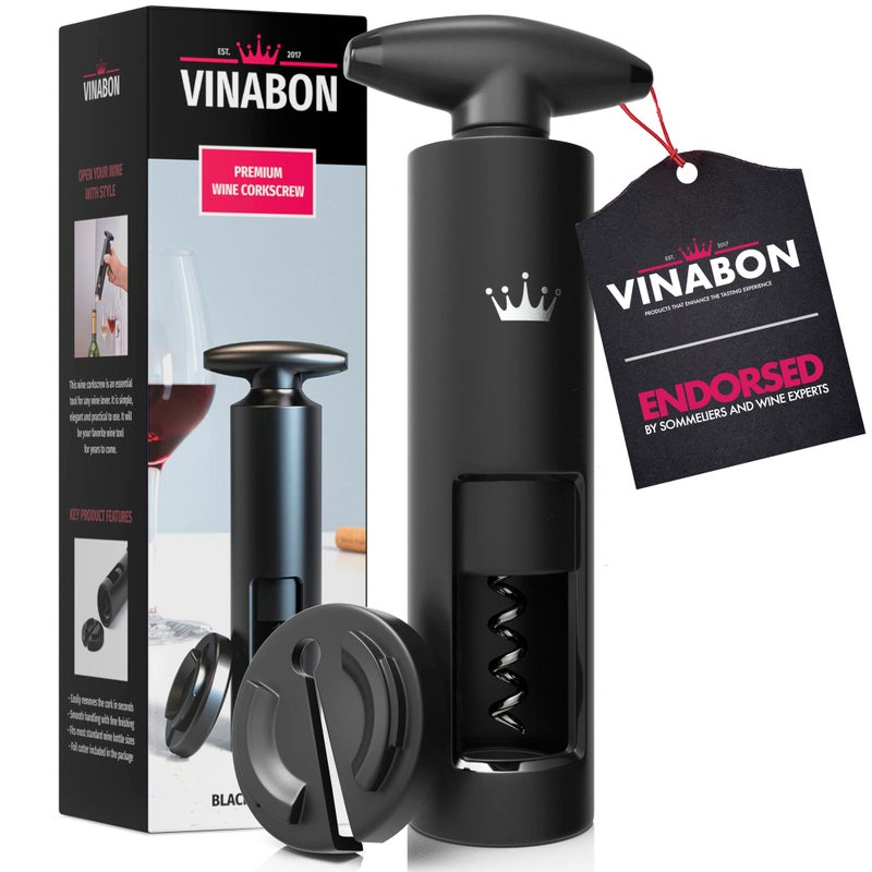 VINABON SelfPulling Wine Opener Updated 2026 ProfessionalQuality Twister Wine Corkscrews with Wine Foil Cutter Manual EasyTurn Wine Bottle Opener Corkscrew Includes WineGuide Ebook