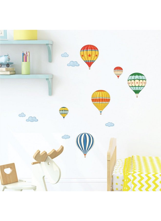 Decowall - Ds8011 Colourful Hot Air Balloons Kids Wall Stickers Wall Decals Peel And Stick Removable Wall Stickers For Kids Nursery Bedroom Living Room (Small) D?Cor - Image 1
