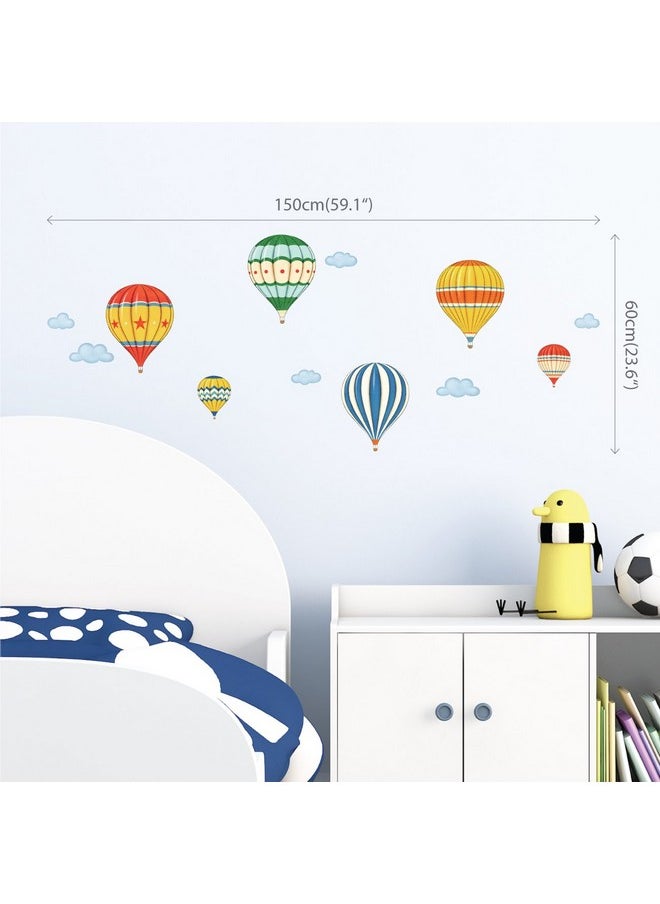 Decowall - Ds8011 Colourful Hot Air Balloons Kids Wall Stickers Wall Decals Peel And Stick Removable Wall Stickers For Kids Nursery Bedroom Living Room (Small) D?Cor - Image 1