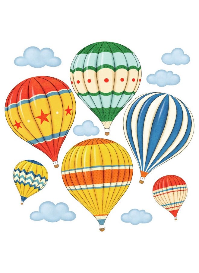 Decowall - Ds8011 Colourful Hot Air Balloons Kids Wall Stickers Wall Decals Peel And Stick Removable Wall Stickers For Kids Nursery Bedroom Living Room (Small) D?Cor - Image 1