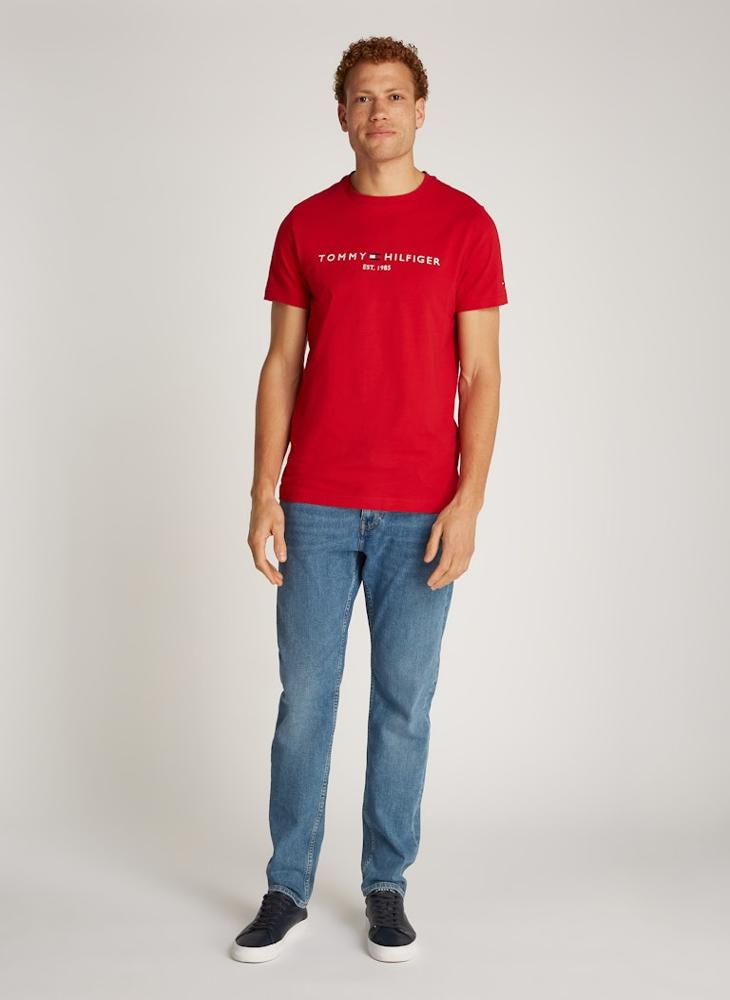 تومي هيلفيغر تيشيرت جيرسي بقصة ضيقة وشعار - Image 4
