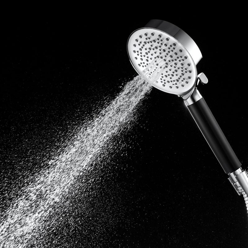 Mila India MILA Midnight Hand Shower MBHC0205CM Matt Black and Chrome Hand Shower Multi Function 5 Function Filter Shower RainBoost WaterShock WaterMixmixmix 120 260mm Hose 15 metres - Image 2