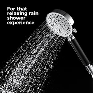 Mila India MILA Midnight Hand Shower MBHC0205CM Matt Black and Chrome Hand Shower Multi Function 5 Function Filter Shower RainBoost WaterShock WaterMixmixmix 120 260mm Hose 15 metres - Image 5