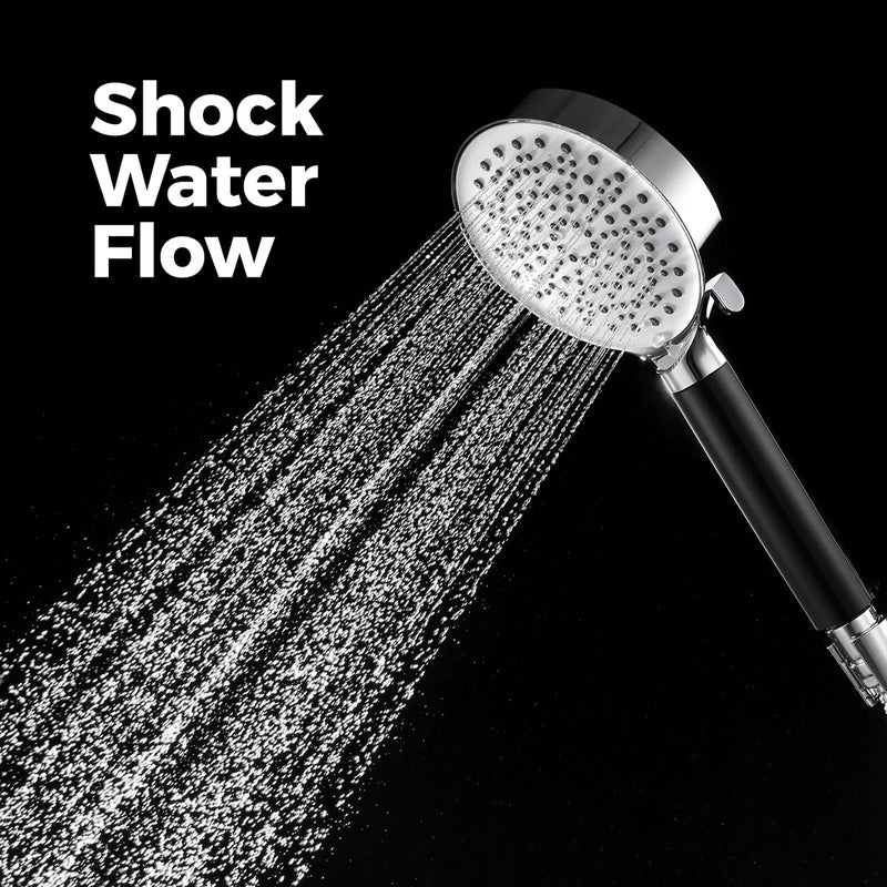 Mila India MILA Midnight Hand Shower MBHC0205CM Matt Black and Chrome Hand Shower Multi Function 5 Function Filter Shower RainBoost WaterShock WaterMixmixmix 120 260mm Hose 15 metres - Image 4