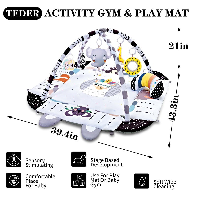 TFDER Baby Gym Play Mat, 8-in-1 Tummy Time Mat & Activity Gym, Washable Ball Pit, Infant Play Mat with Detachable Toys for Sensory Exploration and Motor Skill Development - Image 3