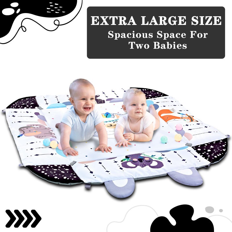 TFDER Baby Gym Play Mat, 8-in-1 Tummy Time Mat & Activity Gym, Washable Ball Pit, Infant Play Mat with Detachable Toys for Sensory Exploration and Motor Skill Development - Image 5
