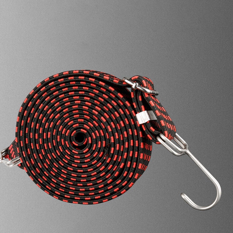 Bike Luggage Binding Straps High Elastic Luggage Rope Portable Luggage Tie Down Belt for Home Travel Use (Red, 3M) - Image 2