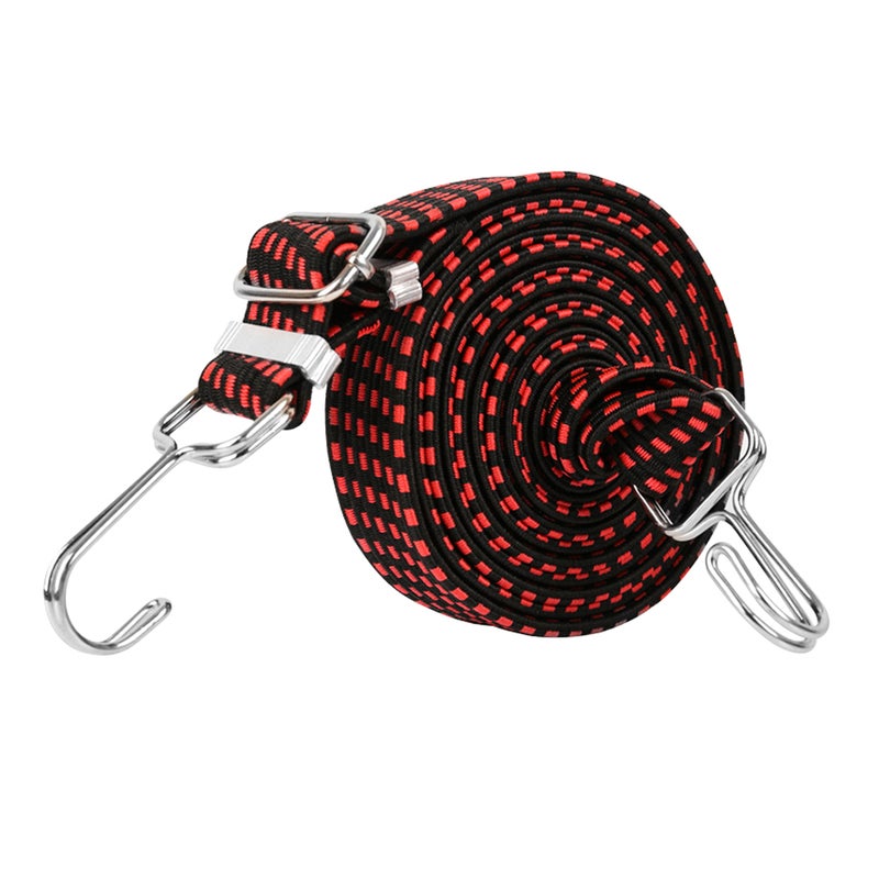 Bike Luggage Binding Straps High Elastic Luggage Rope Portable Luggage Tie Down Belt for Home Travel Use (Red, 3M) - Image 1