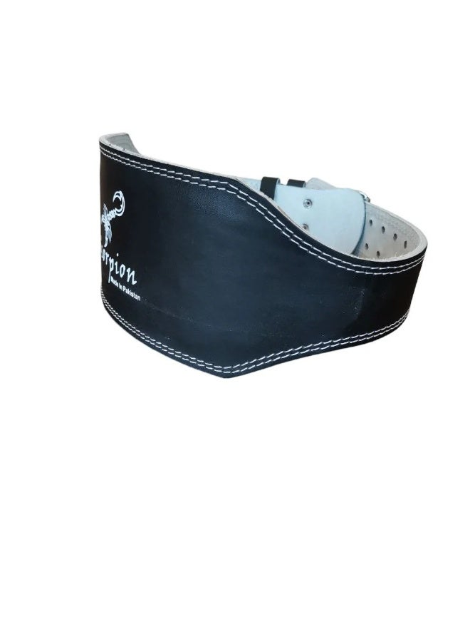 SCORPION Leather Weight Lifting Belt – Premium Leather, Size XLPadded Back Support - Image 2