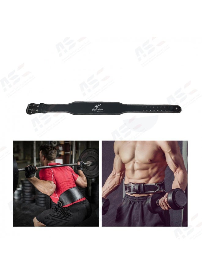 SCORPION Leather Weight Lifting Belt – Premium Leather, Size XLPadded Back Support - Image 4