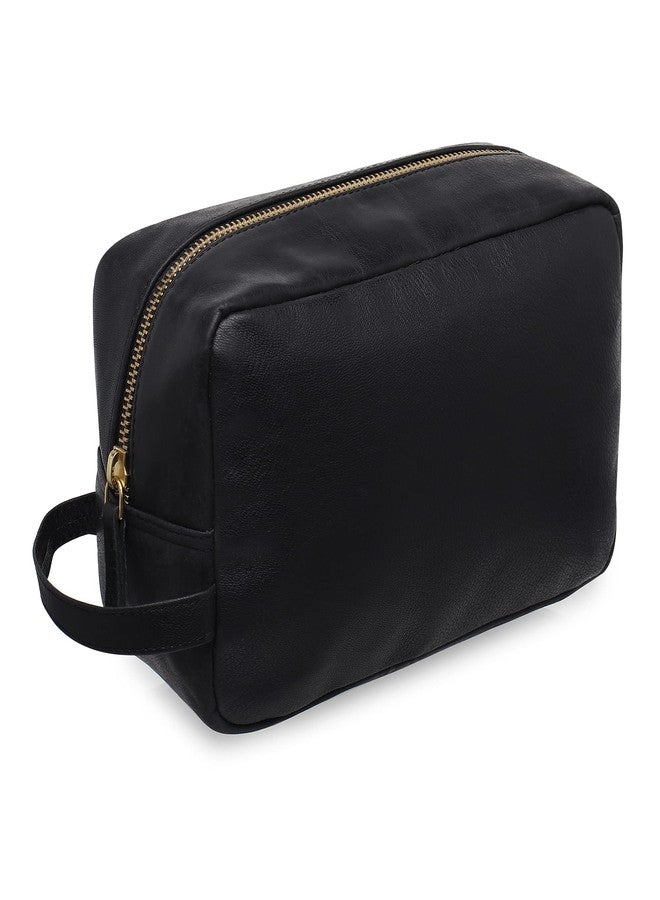 RUBAB MEN Genuine Leather Toiletry Kit & Travel Pouch for Men | Premium Accessory & Shaving Bag with Pocket Compartments Inside | Bomber Edition - Hand-Stitched in India - Image 1