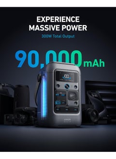 Anker SOLIX C300 DC Power Bank Station, Outdoor 288Wh (90,000mAh), Portable Power Station for Multiple Devices, LiFePO4 Battery, 300W Solar Generator, For Camping, Traveling, and Emergencies  - Image 2