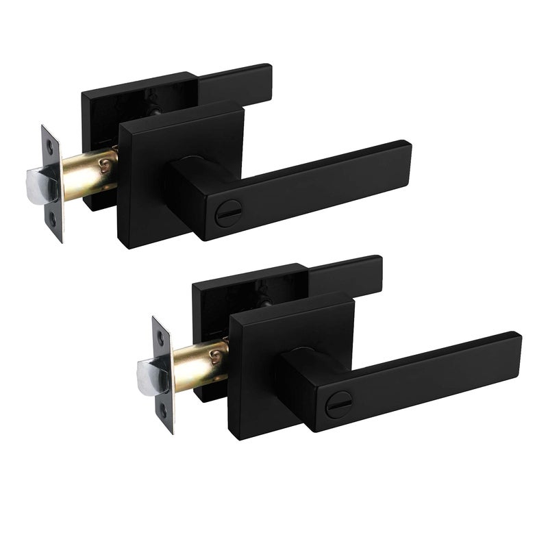 Newbang Solid Door Lever Handle Matte Black Finish - Image 1