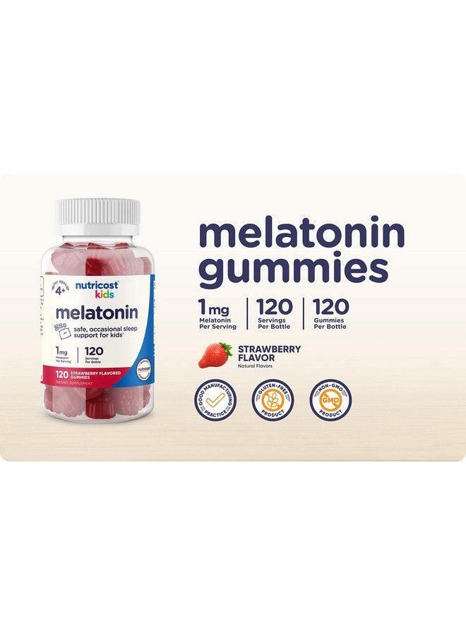 نيوتريكوست للأطفال - علكات الميلاتونين 1 مجم، 120 علكة، بنكهة الفراولة - Image 2