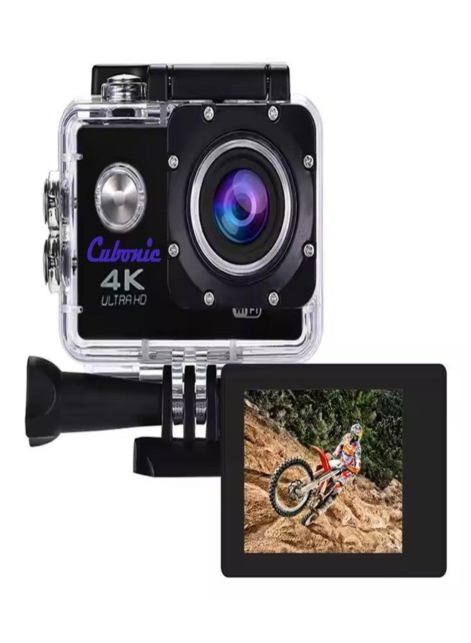 Cubonic 4K Sports & Action Camera with Accessories Kit | WiFi | 16 MP | 170 Degree Wide Angle Lens | 30m Waterproof Camera for YouTube Vlogging, Bike Helmet Motovlogging & Travel Vlog - Image 1