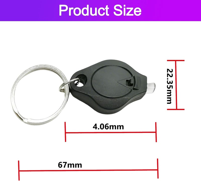 Modurio Mini Keychain Flashlight for Counterfeit Money Detection - UV Light Torch for Note Checking - 6-Pack Black Light Mini LED Flashlight - Image 2