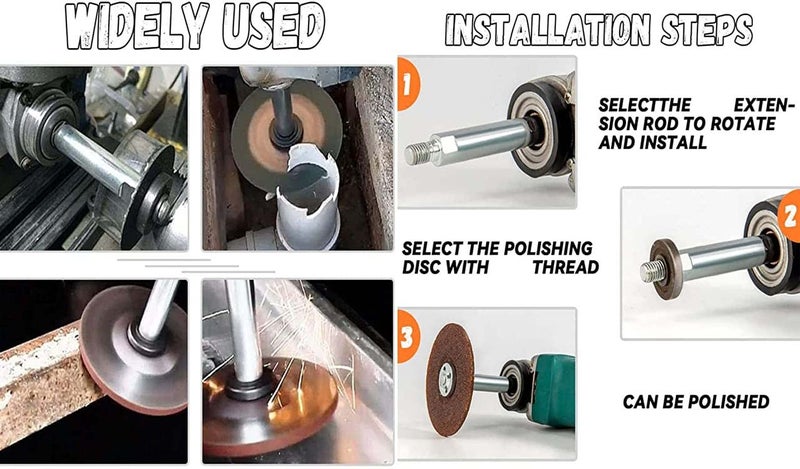 DIY Crafts 1x 5inch Extension ShaftSilver M14 Extension Shaft Rod Rotary for Washer PolisherCar PolisherPolishing PadsBacking Plate Sucker Angle Grind 1x 5inch Extension ShaftSilver - Image 3