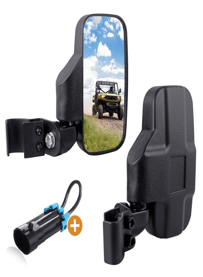 UNIGT مرايا الرؤية الجانبية الخلفية من UNIGT UTV متوافقة مع موديلات Polaris Ranger 570 900 XP 1000/Can-Am Defender Pro-Fit Cage Breakaway Side Mirrors - (جانب السائق والراكب) - Image 1