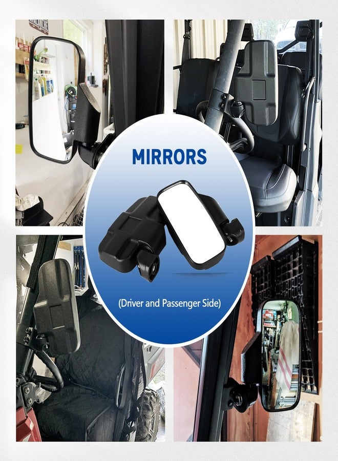 UNIGT مرايا الرؤية الجانبية الخلفية من UNIGT UTV متوافقة مع موديلات Polaris Ranger 570 900 XP 1000/Can-Am Defender Pro-Fit Cage Breakaway Side Mirrors - (جانب السائق والراكب) - Image 4