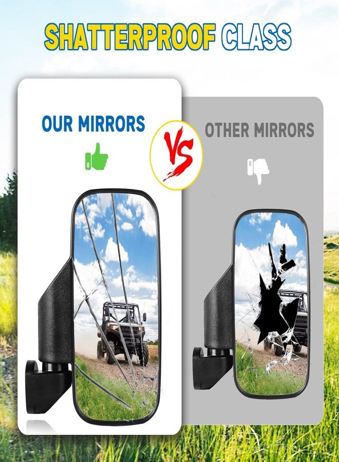 UNIGT مرايا الرؤية الجانبية الخلفية من UNIGT UTV متوافقة مع موديلات Polaris Ranger 570 900 XP 1000/Can-Am Defender Pro-Fit Cage Breakaway Side Mirrors - (جانب السائق والراكب) - Image 3