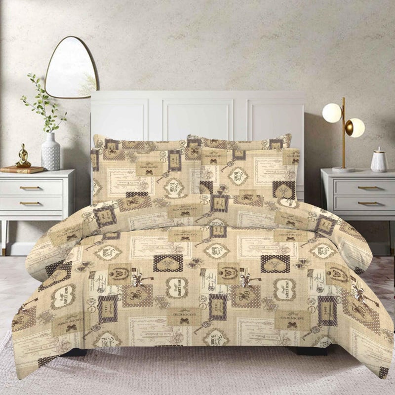 Amali  6 piece Polycotton Bed Sheet Queen Size (160x200+35) cm 1 Fitted Sheet, 1 Duvet Cover and 2 Standard & 2 Oxford Pillowcases Soft Breathable & Durable Fabric for Home Use - Image 1