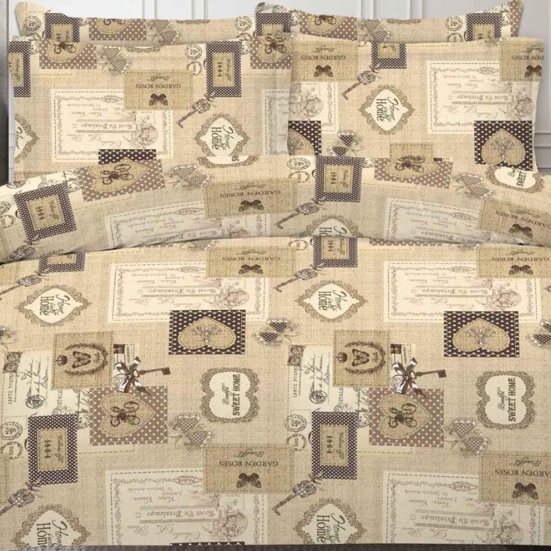 Amali  6 piece Polycotton Bed Sheet Queen Size (160x200+35) cm 1 Fitted Sheet, 1 Duvet Cover and 2 Standard & 2 Oxford Pillowcases Soft Breathable & Durable Fabric for Home Use - Image 4