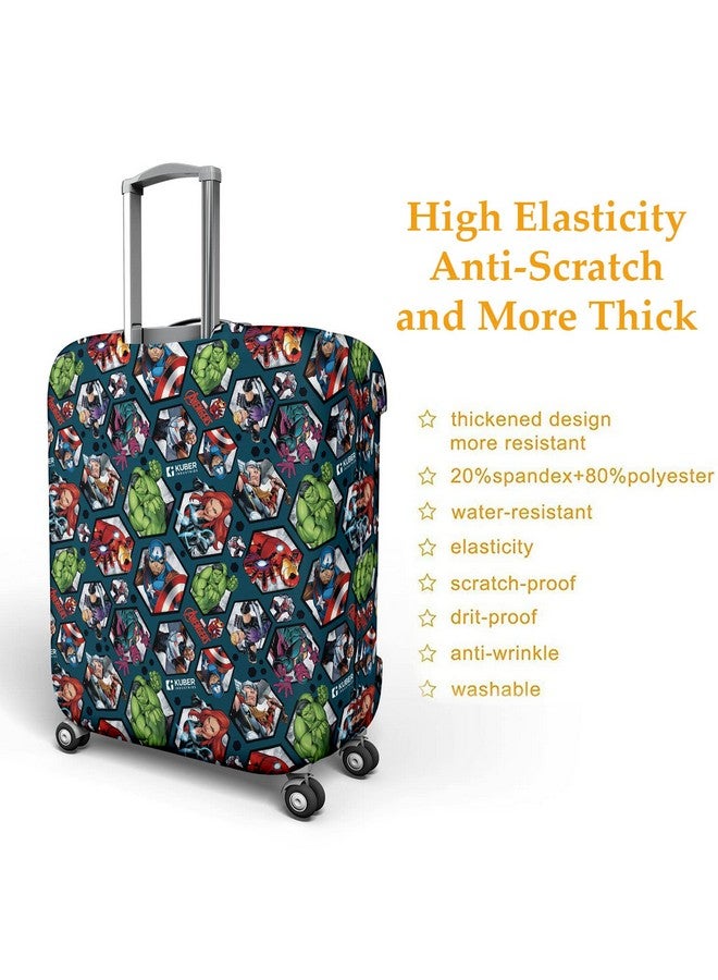 Kuber Industries Kuber Industries Marvel Avengers Luggage Cover|Polyester Travel Suitcase Cover|Washable|Stretchable Suitcase Protector|22-26 Inch|Medium (Blue)  - Image 5