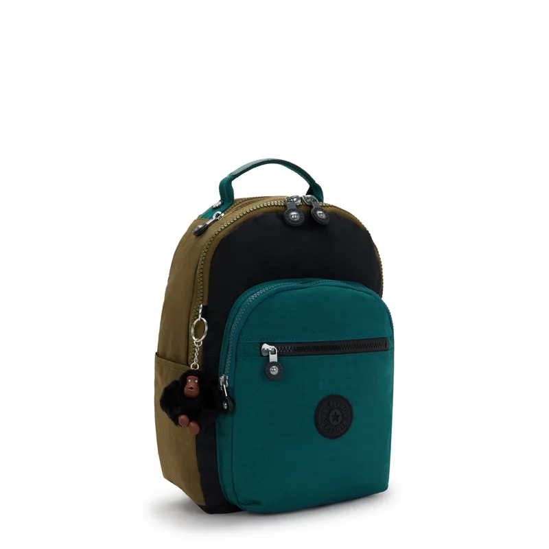 Kipling  Kipling  Seoul S Black Khaki Bl Small Backpack (with Tablet Compartment) I4345-5FY  | Best Price UAE