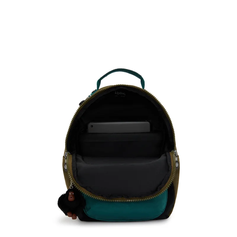Kipling  Kipling  Seoul S Black Khaki Bl Small Backpack (with Tablet Compartment) I4345-5FY  | Best Price UAE