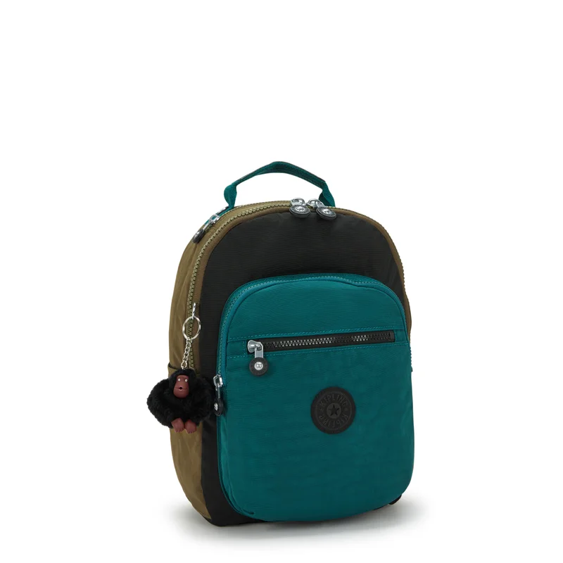 Kipling  Kipling  Seoul S Black Khaki Bl Small Backpack (with Tablet Compartment) I4345-5FY  | Best Price UAE