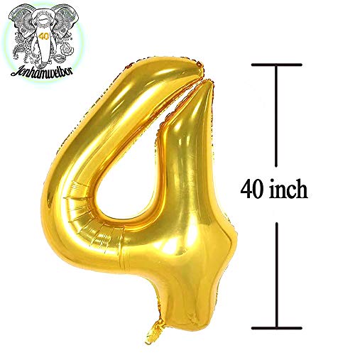 Jonhamwelbor 40 Number Balloons Gold Big Foil Mylar Giant Jumbo 40 Balloons for Men Women 40th Birthday Party Supplies 40 Anniversary Events Decorations - Image 5