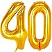 Jonhamwelbor 40 Number Balloons Gold Big Foil Mylar Giant Jumbo 40 Balloons for Men Women 40th Birthday Party Supplies 40 Anniversary Events Decorations - Image 2