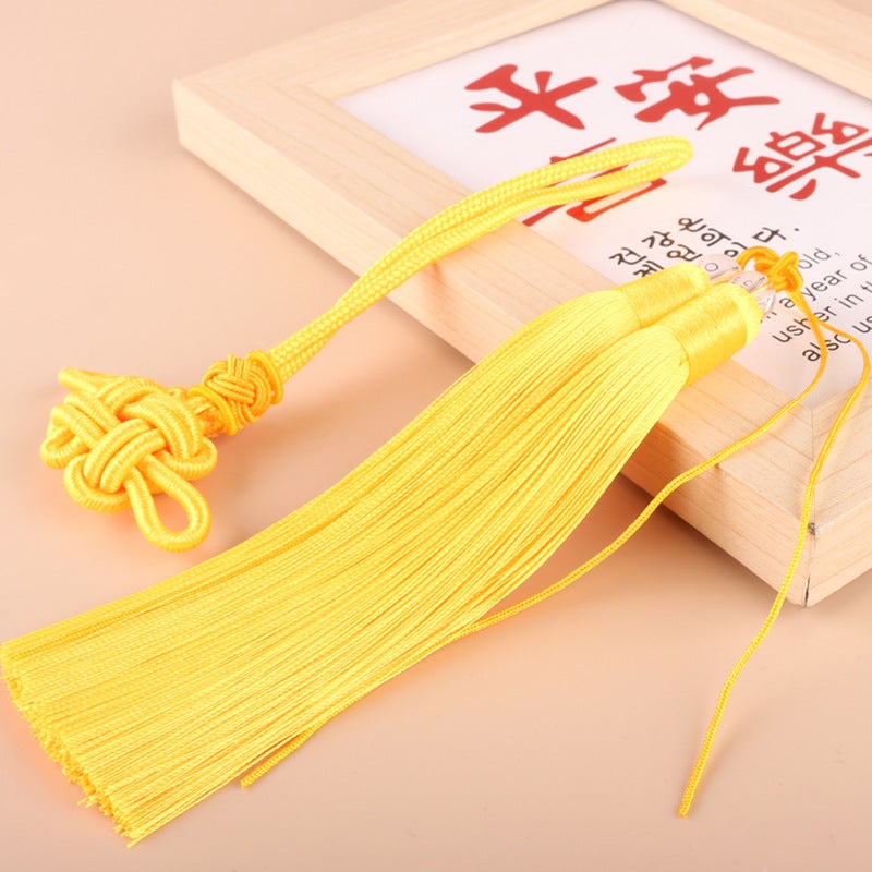 Auspicious Knot Two-Color Tassel Combination Car Bag Pendant Diy Antique Handmade Jewelry Tassel Hanging Ornament Hanging Ear - Image 1