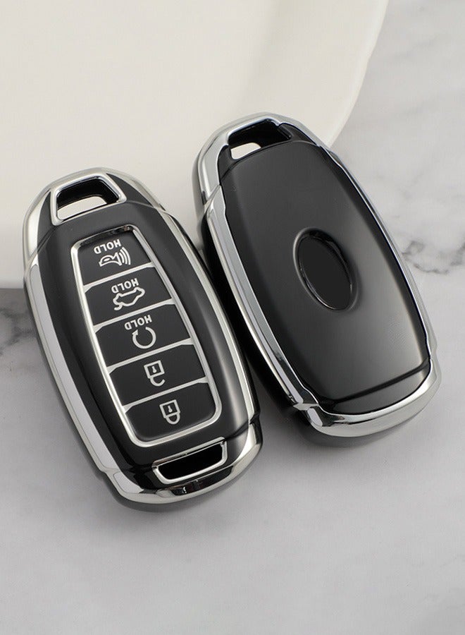 مناسبة لشركة هيونداي i30 أزيرا ix35 إلنترا أكسنت سانتا في IG Grandeur 2017-2020 هيونداي باليسايد حافظة حماية مفتاح السيارة الراقية - Image 2
