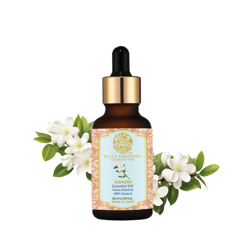 RYLLZ ESSENTIALS Jasmine Essential Oil 30ml | For Home Fragrance, Skin Care, Hair Care, Pooja, Air Fresheners, Bathing & Soap Making | 100% Pure & Natural | Undiluted & Steam Distilled | 30ml - Image 3